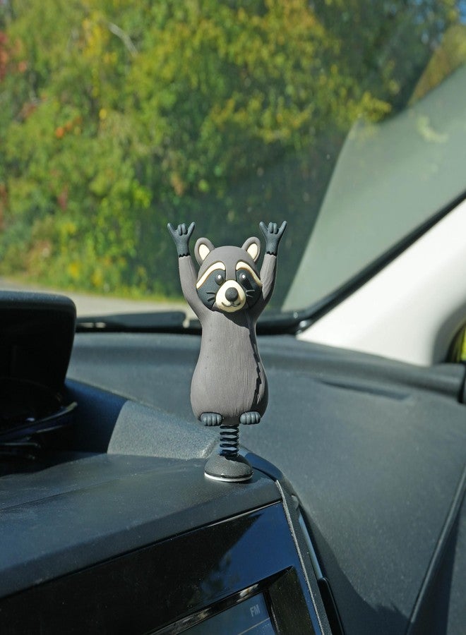 GOOFBALLS Dashboard Dancer - Funny Bobblehead Car Ornament - Hilarious Animal Figurine for Desk, Office, or Vehicle - Novelty Gag Gift for Friends, Family & Coworkers - Rock n Roll Raccoon - Image 4